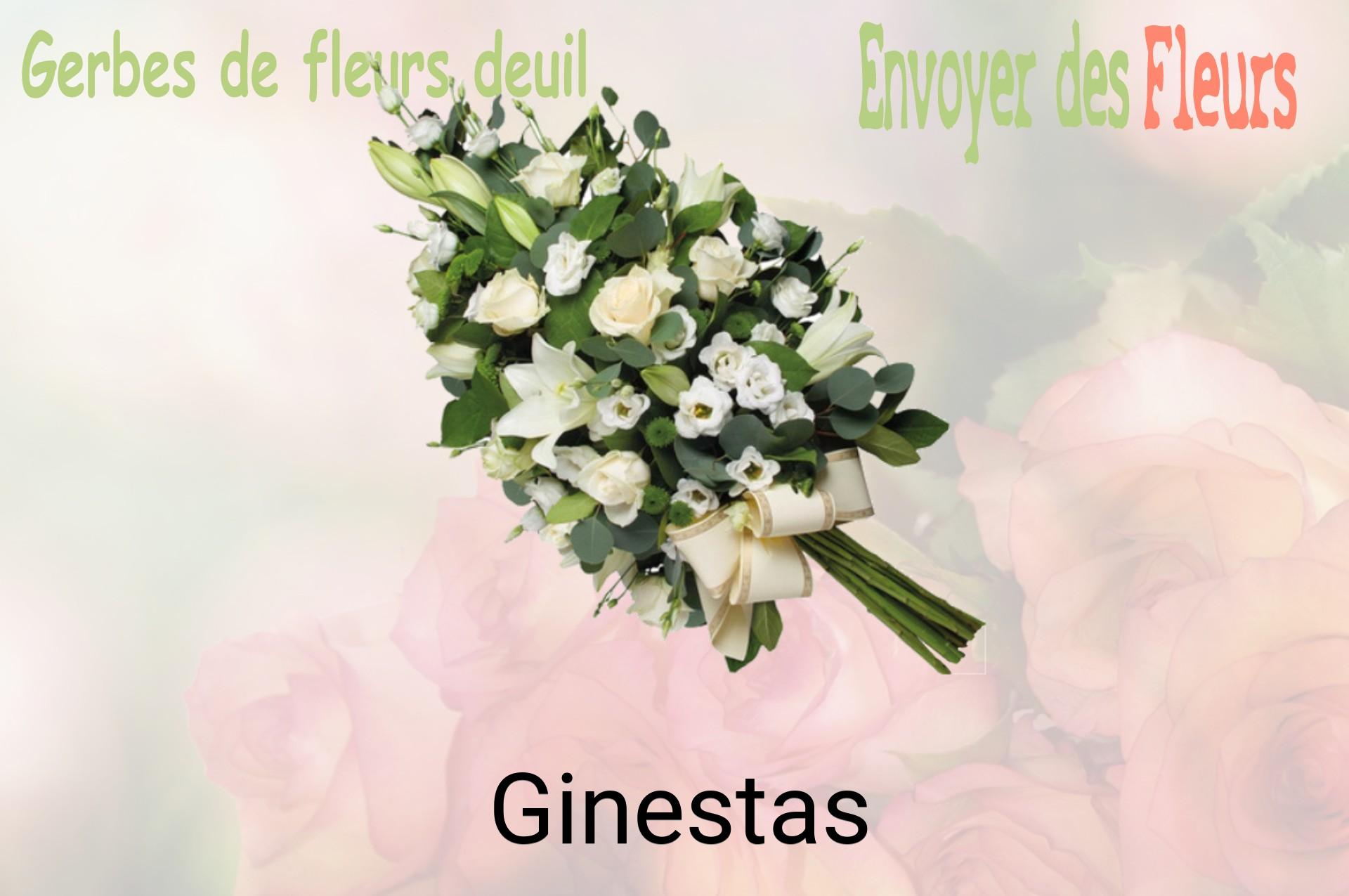 Gerbe de fleurs de deuil livrée à Ginestas